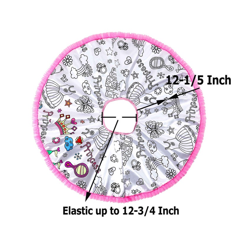 RICHNESS Color Your Own Dress Princess Dress Up Skirt with Fabric Markers & Self-Adhesive Jewels DIY Party Crafts for Girls Age 4-6 â€¦ - Image 5